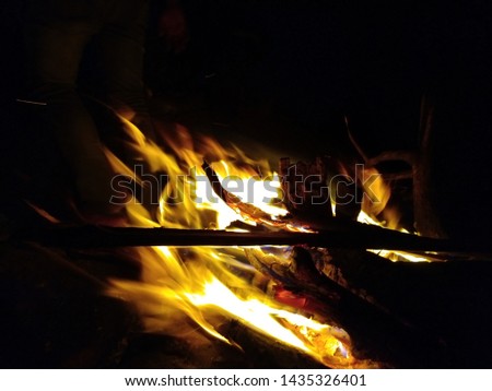 Firecamp at the night time