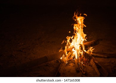 firecamp in night time 9