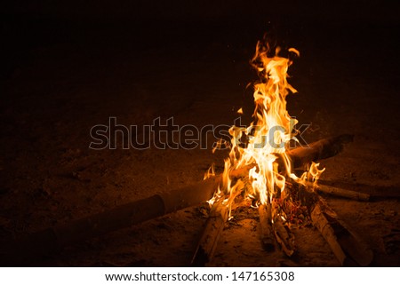firecamp in night time 9