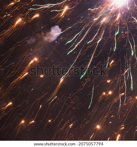 firecracker light with dark sky background 