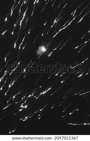 firecracker light with dark sky background 