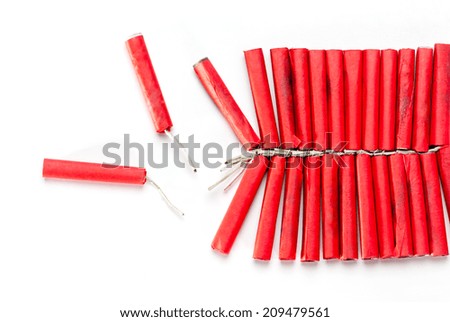 Firecrackers String isolated on white background