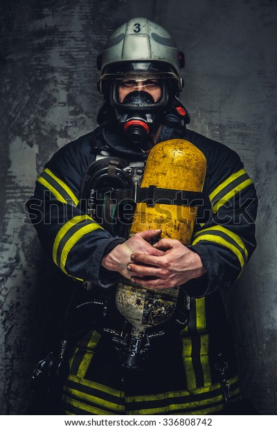 Download Firefighter Oxygen Mask Holds Yellow Oxygen Stock Photo Edit Now 336808742 Yellowimages Mockups