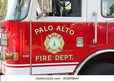 firefighter truck Palo Alto, California USA, april 2014