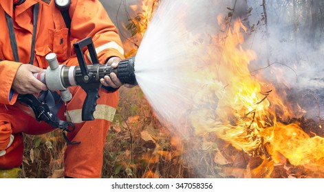 Firefighters Battle A Wildfire