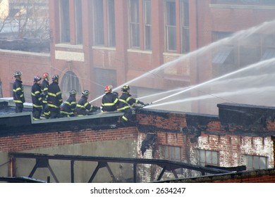 Firefighters on Roof