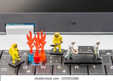 Firefighters and rescue teams on keyboard computer laptop.Computer equipment.Computer repair concept - Powered by Shutterstock