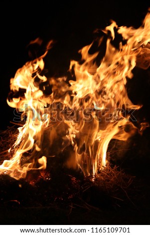 Fireflame onblack background