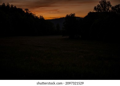 Fireflies Light A Field In Cades Cove At Sunset In Great Smoky Mountains National Park