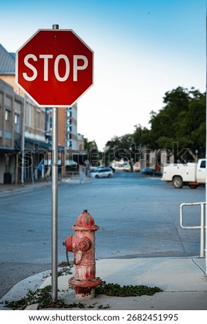 Firehydrant next to stop sign in uvalde texas