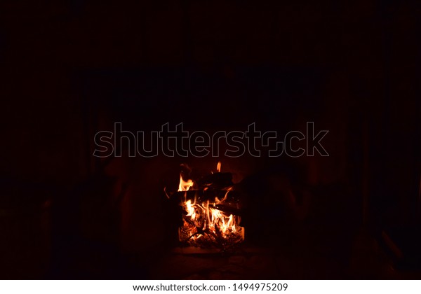 Fireplace Cabin Guesthouse Cacapon State Park Stock Photo Edit