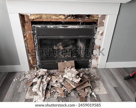 Fireplace DIY makeover in progress