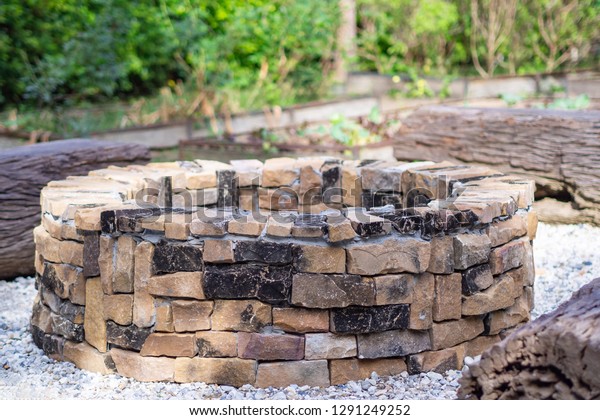 Fireplace Garden Fireplace Design Outdoor Circle Stock Photo Edit
