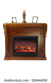 Fireplace isolated on white background