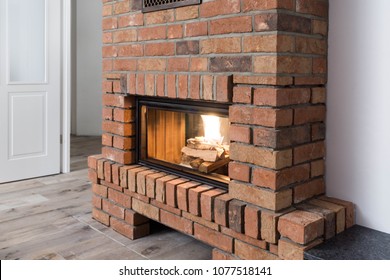 fireplace in a modern home