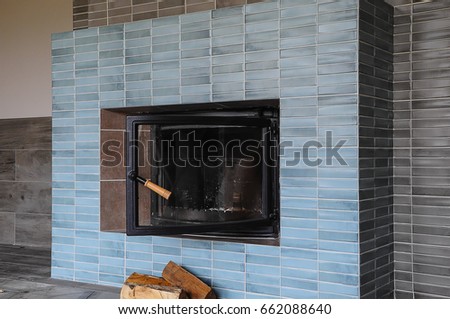 Fireplace Open Fireplace Door Stock Photo Edit Now 662088640