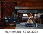 Fireplace in restaurant