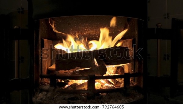 Fireplace Stove Burning Wood Amsterdam House Stock Photo Edit Now