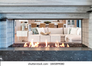 Fireplace Two Sided See Through Fire Place Modern Design