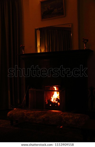 Fireplace Winter Evening Old World Charm Stock Photo Edit Now