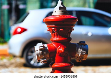 Fireplug on the background of the car