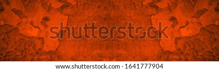 Firered old damaged rustic weathered concrete plaster stone facade texture background banner