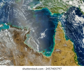 Fires in Northern Australia and Papua New Guinea. Fires in Northern Australia and Papua New Guinea. Elements of this image furnished by NASA. - Powered by Shutterstock