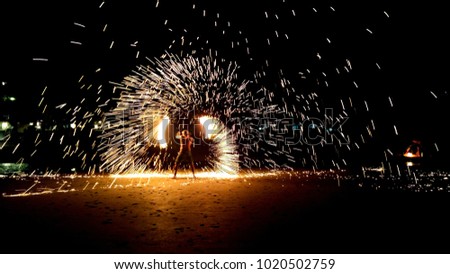 Fireshow at White Sand Beach on Koh chang, Thailand