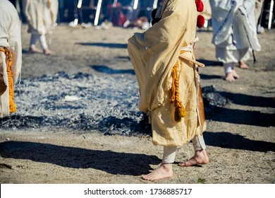 Firewalking Goma(Buddhism Event) Of Shinano-Hiei In Achi, Nagano, Japan.