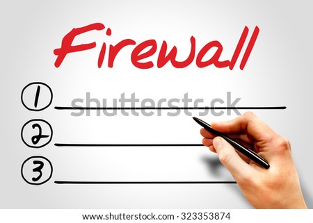 Firewall blank list, business concept