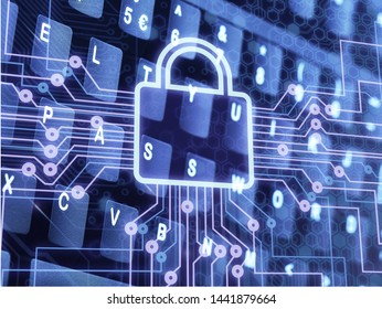 Firewall - Network Security concept on circular board