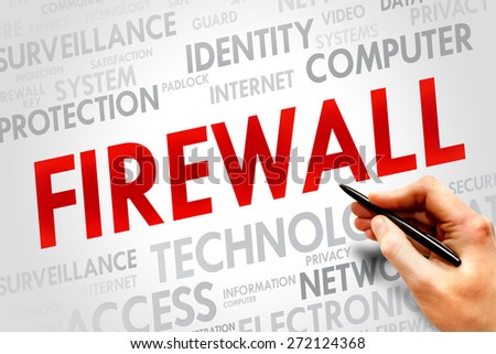 FIREWALL word cloud, security concept