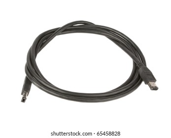Firewire cable isolated on white background