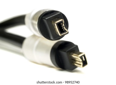 Firewire cable isolated on white background