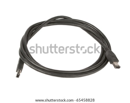 Firewire cable isolated on white background