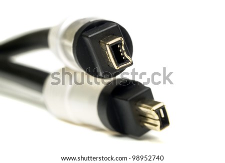 Firewire cable isolated on white background