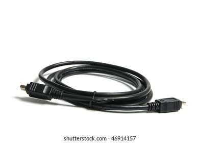 FireWire Cable on White Background