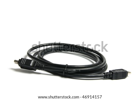 FireWire Cable on White Background