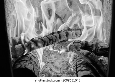 Firewood Burning In A Stove