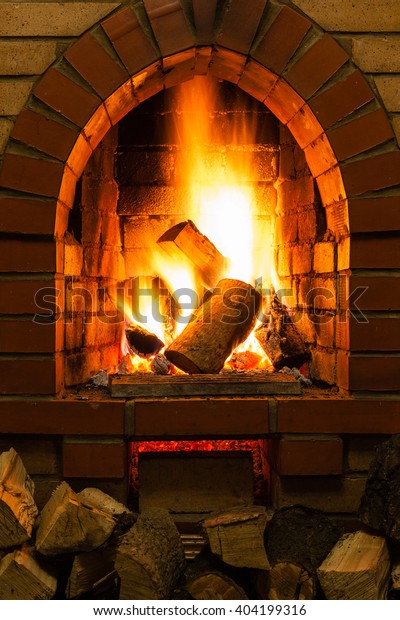 Firewood Fire Fireplace Country Cottage Stock Photo Edit Now