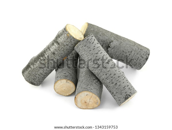 Firewood Isolated On White Beech Log Stock Photo Edit Now 1343159753