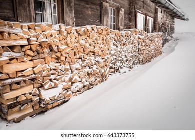 Firewood On The Ski Lodge