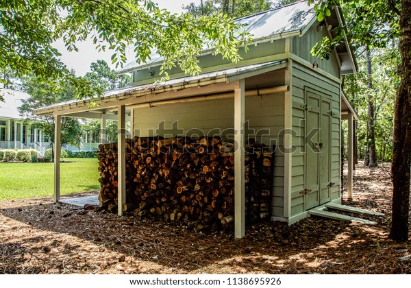 Firewood Wooden Cabin Montains Family Vacation Stock Photo Edit