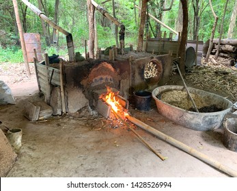 Firewoods were burning in the kiln - Shutterstock ID 1428526994