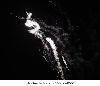 Firework Display Lighting up the Dark Sky
