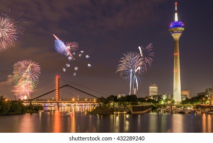 Firework In Dusseldorf At The Japanese Day. 