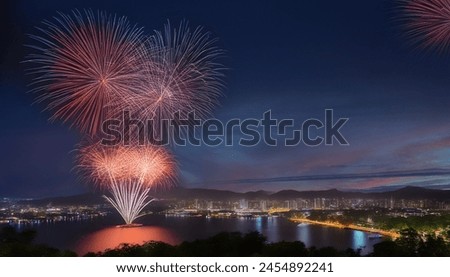Firework Night Sky Fire Work City New Year Firework Celebration Firework