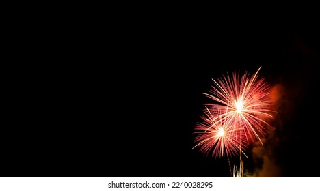 Firework on Black Dark Sky Background,Celebrate Party Merry Christmas and Happy New Year Festival,Light Bright Bokeh Gold Abstract Burst Fire Anniversary Birthday Holidays Wallpaper,Colorful Night. - Powered by Shutterstock