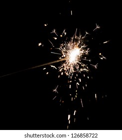 Firework Sparkler Isolated On Black Background