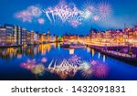 Fireworks in Amsterdam , Netherlands 